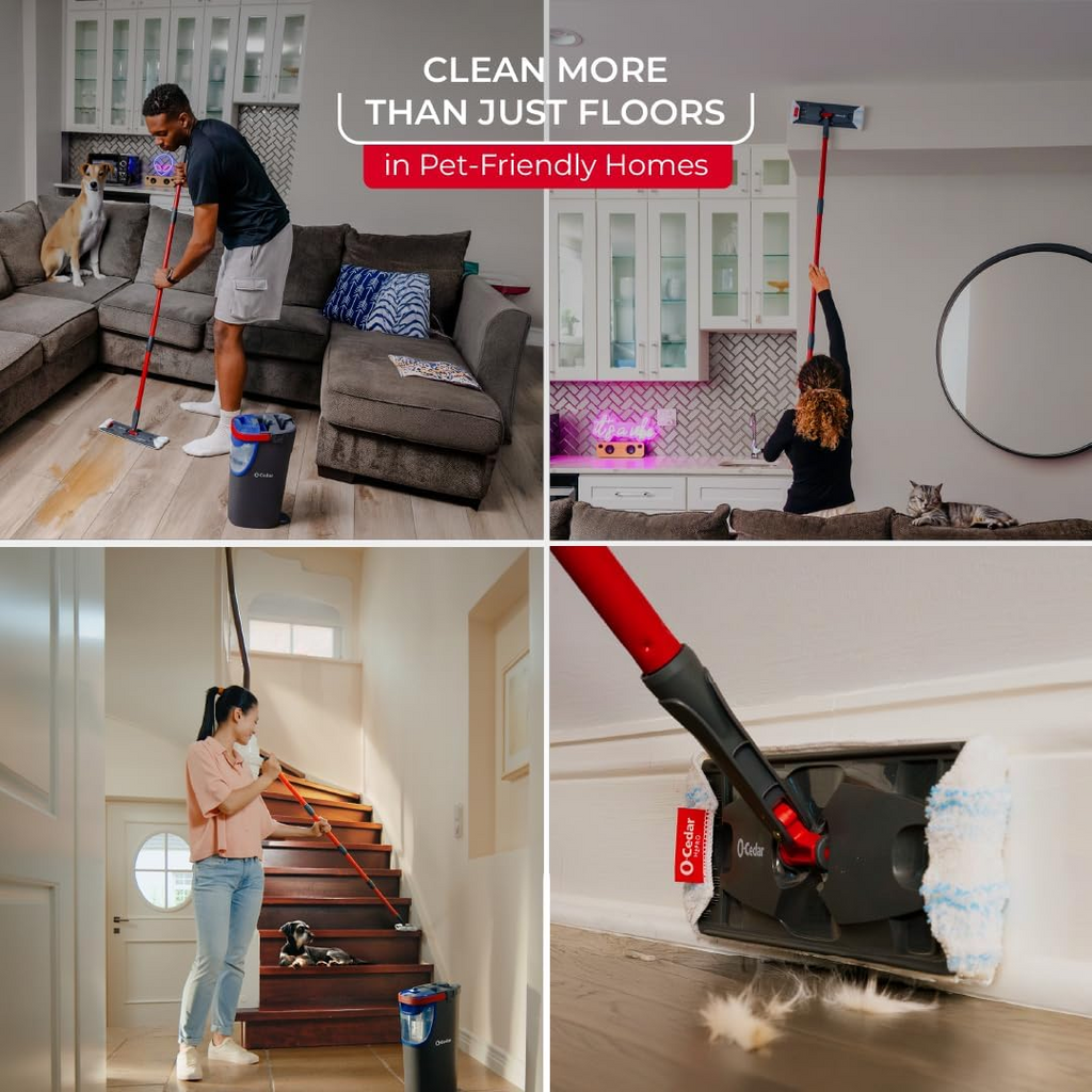 H2prO Flat Mop System | Quick Everyday Cleaning | Dual-Tank Fresh Water System | Machine Washable Reusable Microfiber Mop Pad | Safe on Hardwood, Tile & Vinyl Floors
