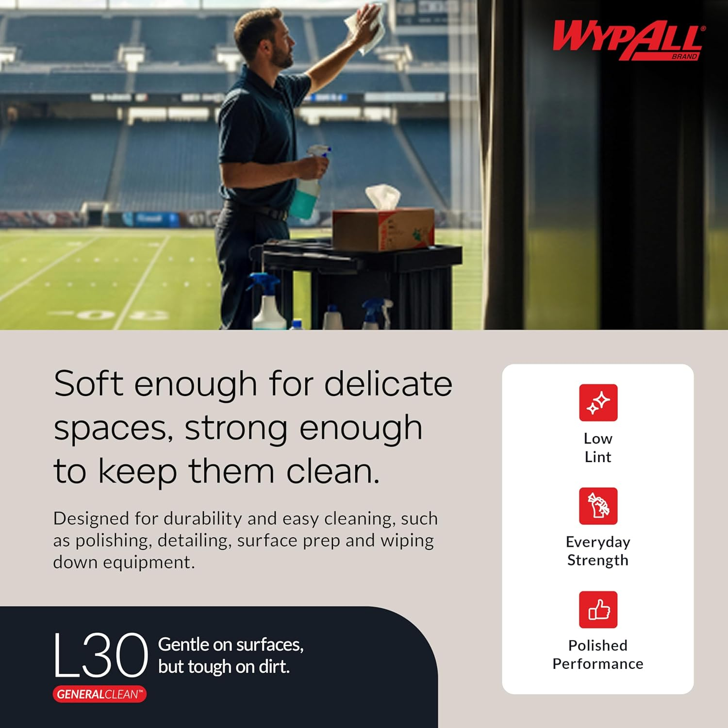 GeneralClean L30 Cloths Heavy Duty Cleaning Wipes (05812), Quarterfold, Strong and Soft Bulk Paper Wipers, White (12 Packs of 90 Sheets, 1,080 Sheet Total)
