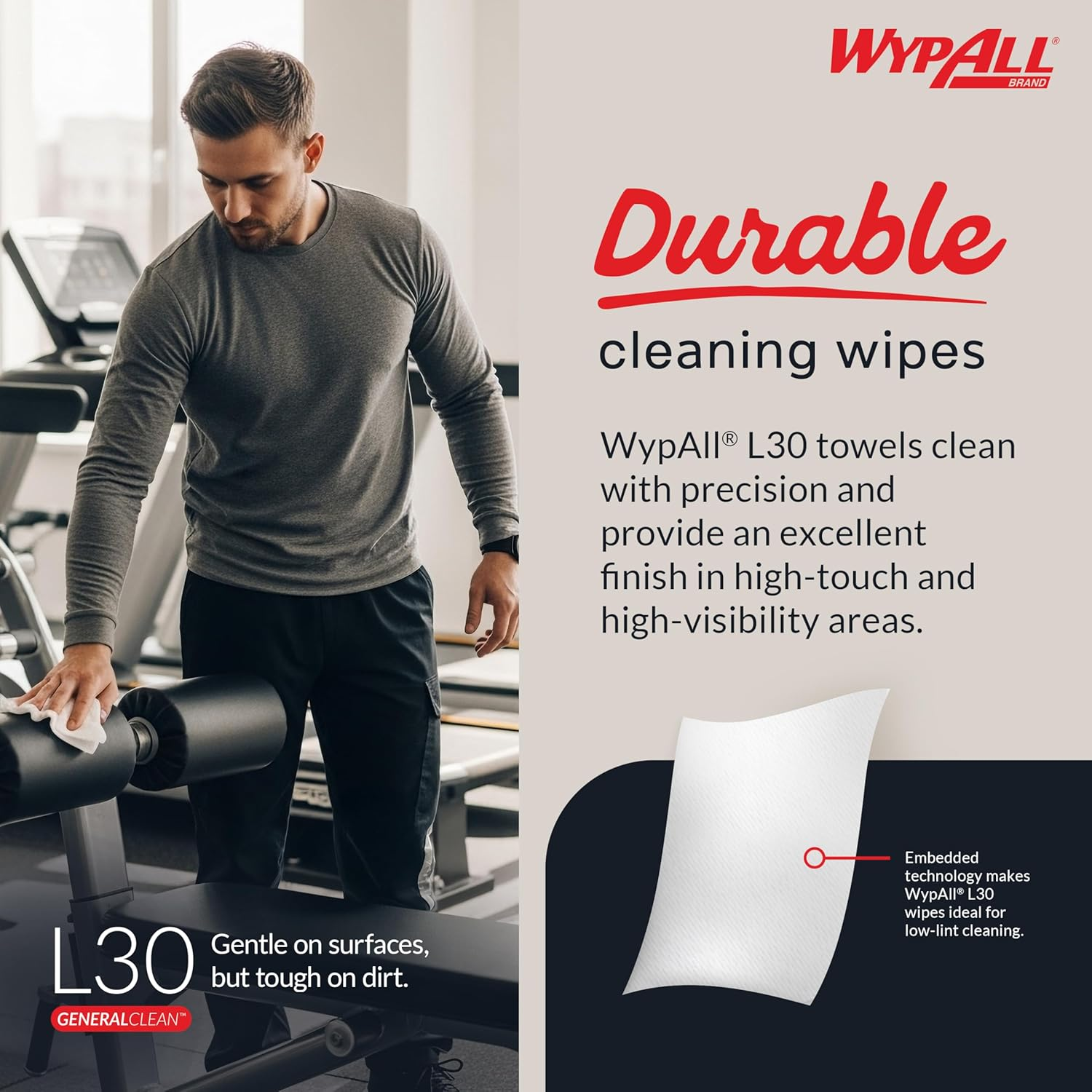 GeneralClean L30 Cloths Heavy Duty Cleaning Wipes (05812), Quarterfold, Strong and Soft Bulk Paper Wipers, White (12 Packs of 90 Sheets, 1,080 Sheet Total)