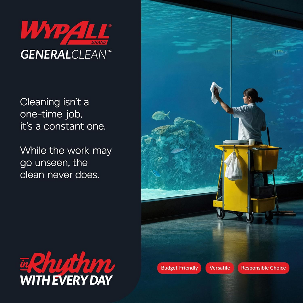 GeneralClean L30 Cloths Heavy Duty Cleaning Wipes (05812), Quarterfold, Strong and Soft Bulk Paper Wipers, White (12 Packs of 90 Sheets, 1,080 Sheet Total)