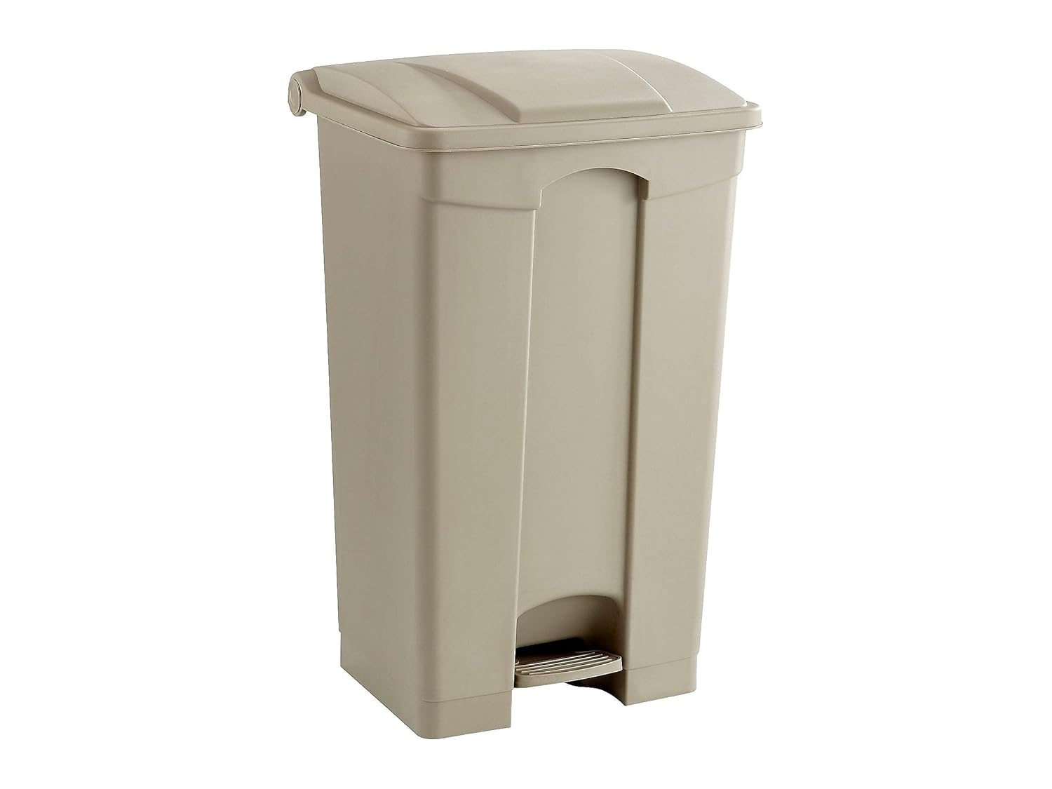 Step On Plastic Trash Can with Foot Pedal, 23 Gallon Garbage Can for Kitchen, Indoor or Outdoor Use, Hands Free, Tan